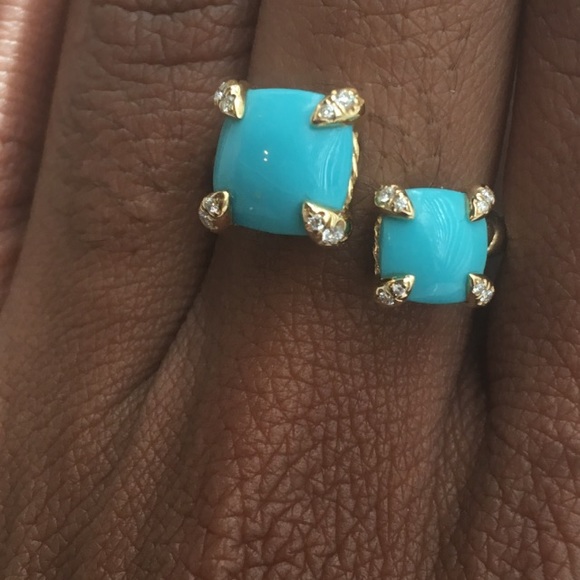 David Yurman 18K Chatelaine Ring ONLY w/ Turquoise - Picture 5 of 5